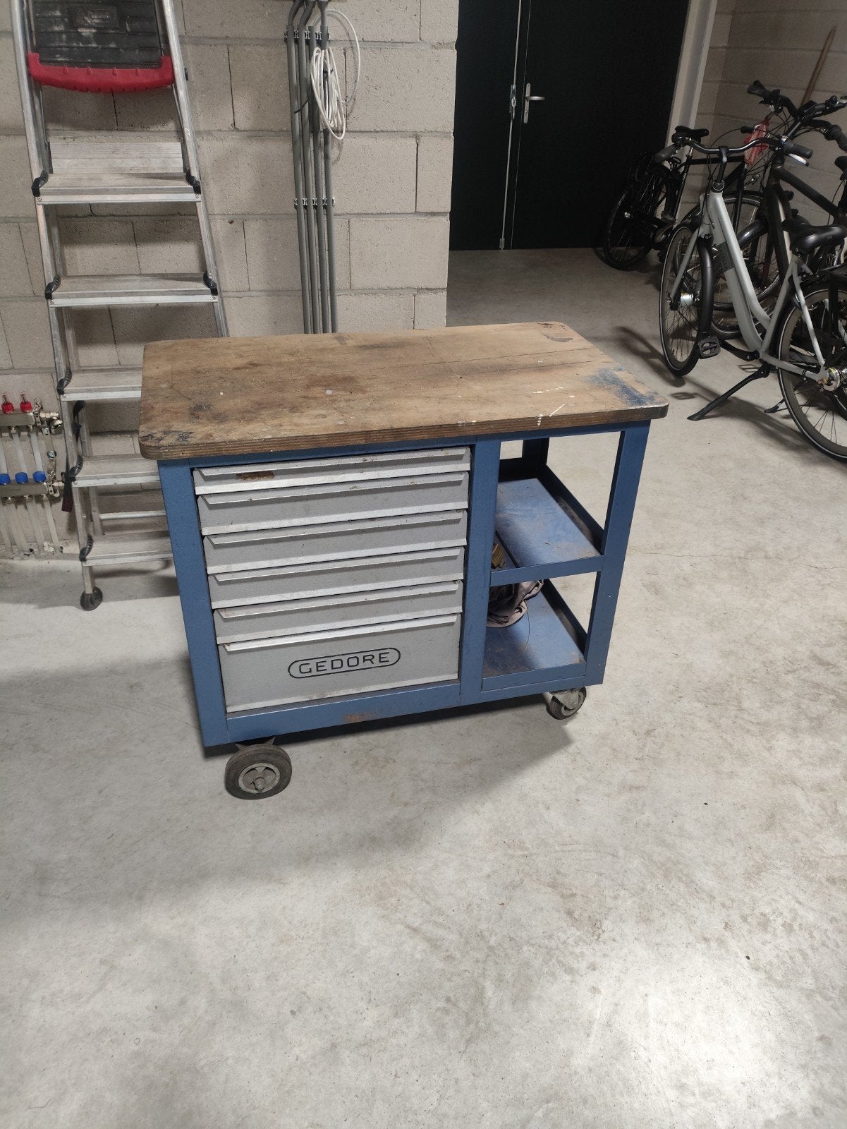lege gedore gereedschapwagen werkbank gereedschapkist, Ophalen, Gebruikt