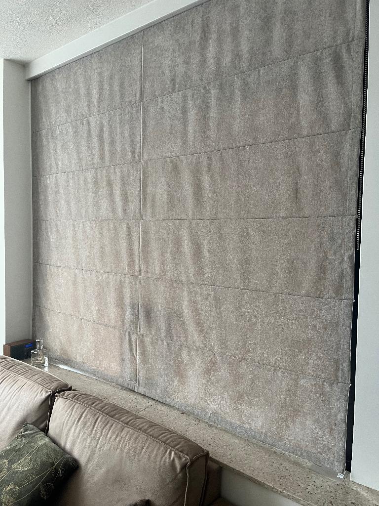 Vouwgordijn, Ophalen, Beige, Zo goed als nieuw, 200 cm of meer