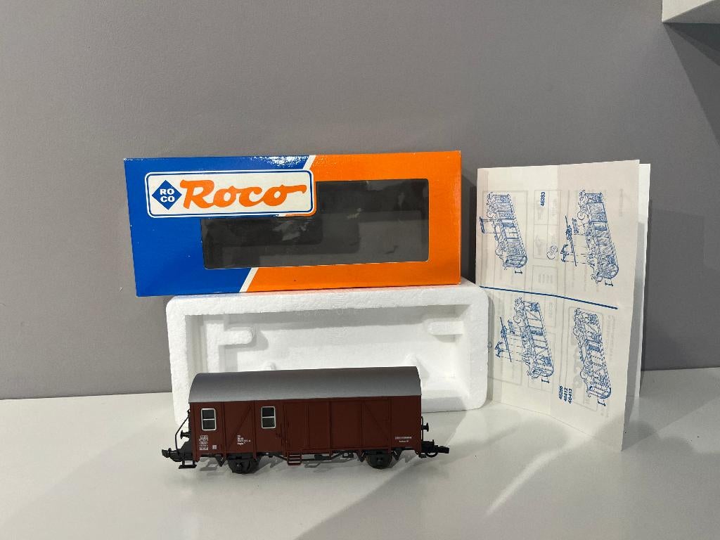 h0 roco 46259  Bruine wagen voor in een werktrein van de DB, Gelijkstroom, Wagon, Ophalen of Verzenden, Zo goed als nieuw