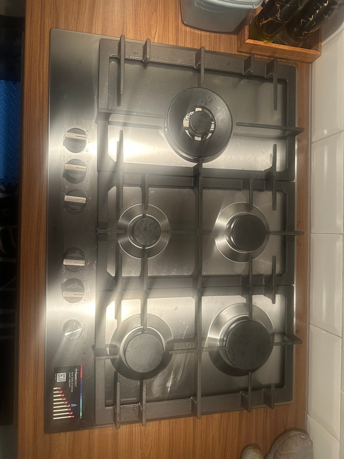 Gaskookplaat Bosch, Ophalen, 4 kookzones, Zo goed als nieuw, Inbouw