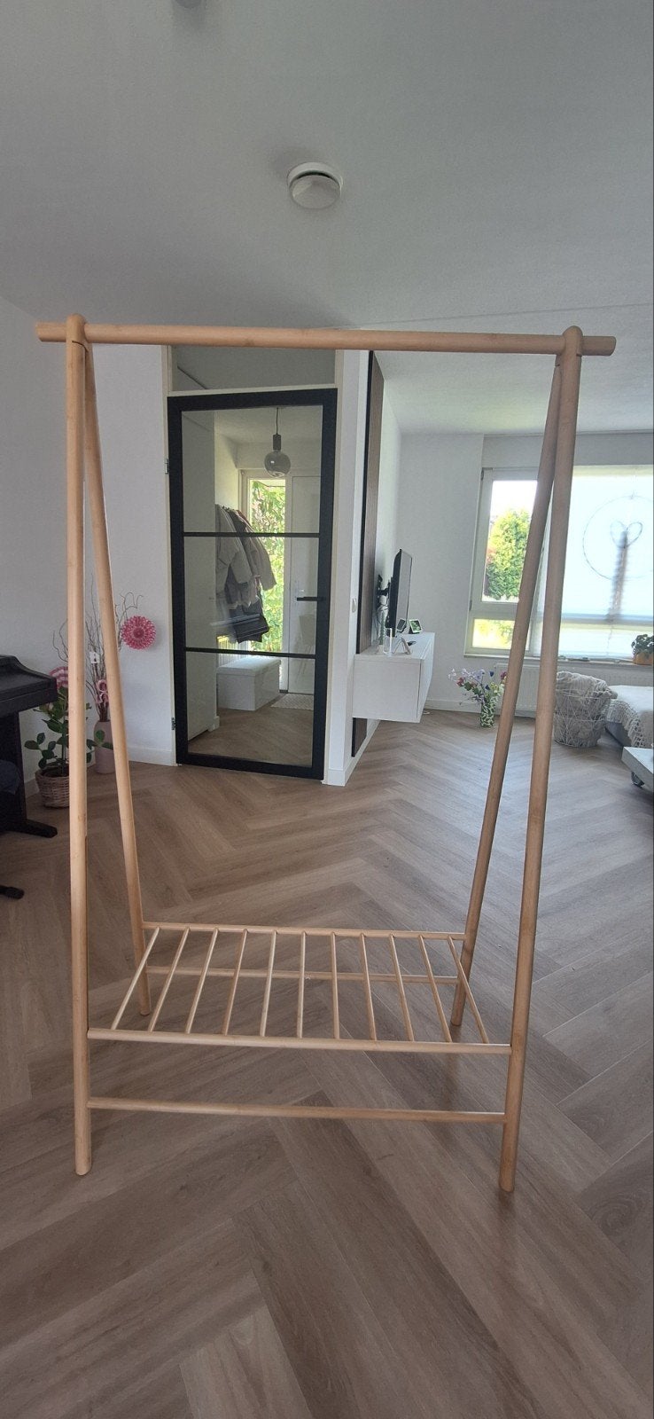 Bamboe kledingrek met opbergplank, Kleding | Dames, Kledingrekken, Zo goed als nieuw, Ophalen