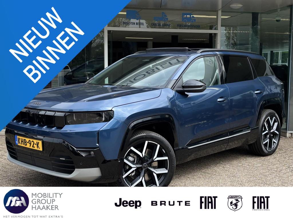 Jeep Compass First Edition 74 kWh | 360 Camera | Massage | P, Auto's, Automatische klimaatregeling, Gebruikt, 213 pk, Blauw