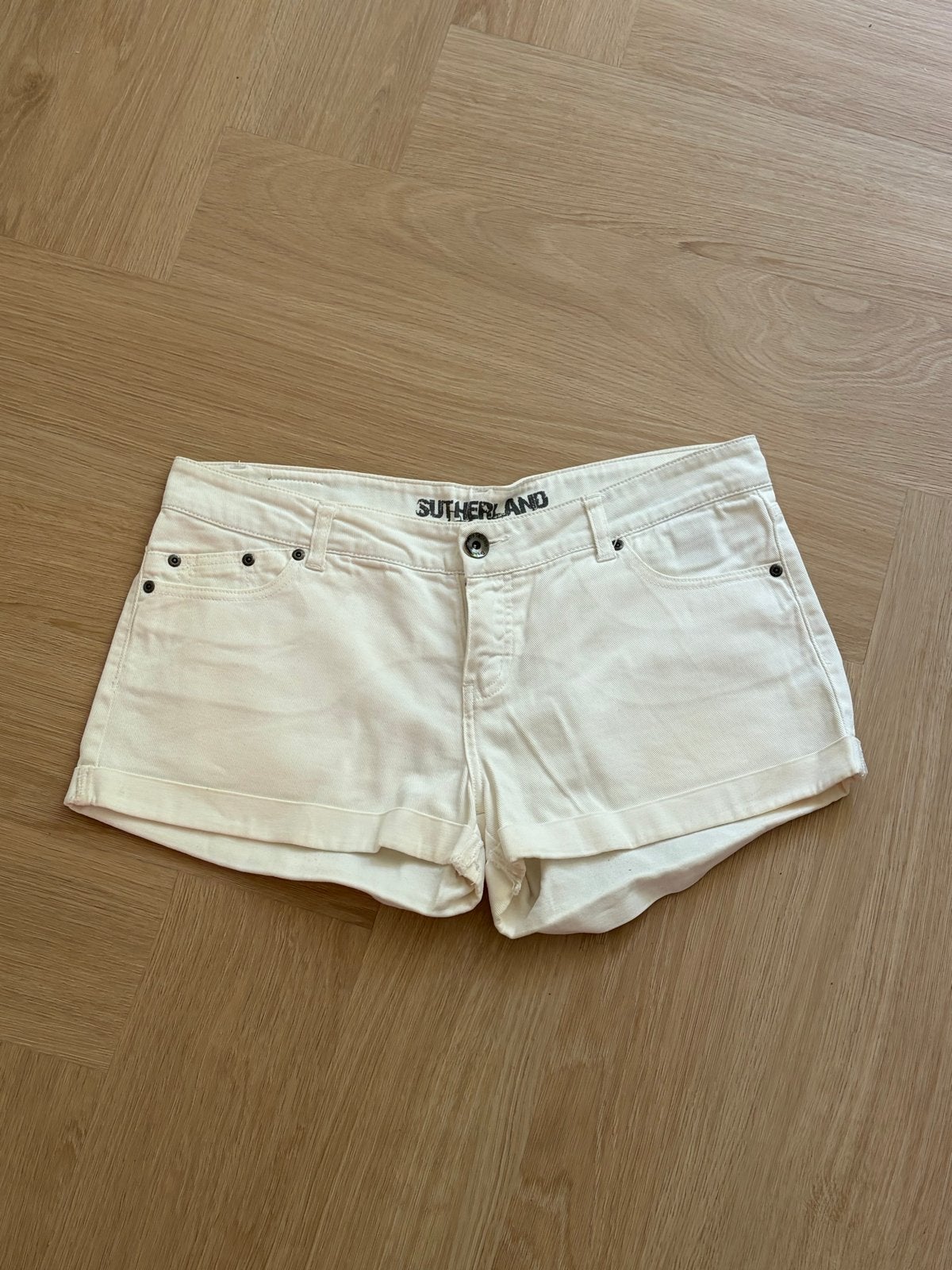 Witte Sutherland Denim Shorts Maat 40, Maat 38/40 (M), Kort, Verzenden, Wit
