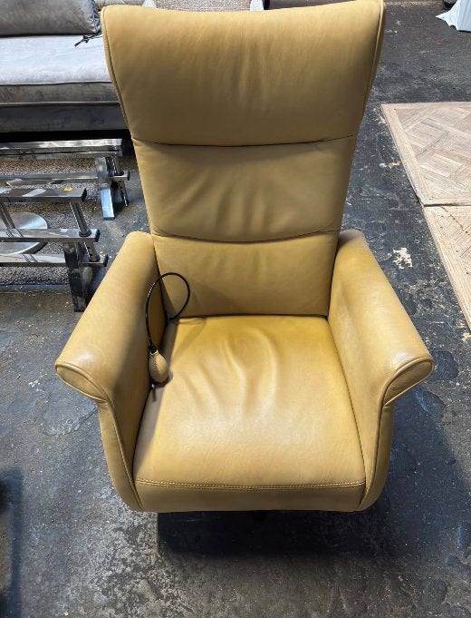 okergele leren relaxfauteuil 50 x  80 x 110 cm, Spaarneweg 75b Cruquius, Minder dan 75 cm, Roxzz Design, Nieuw