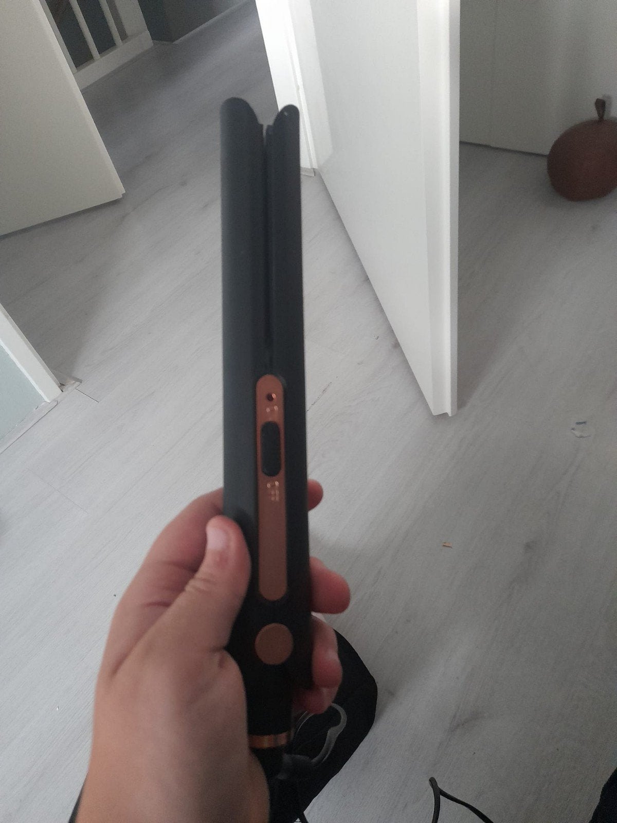 Stijltang voor haarstyling - Zwart met roségoud, Ophalen of Verzenden, Zo goed als nieuw, Haarverzorging
