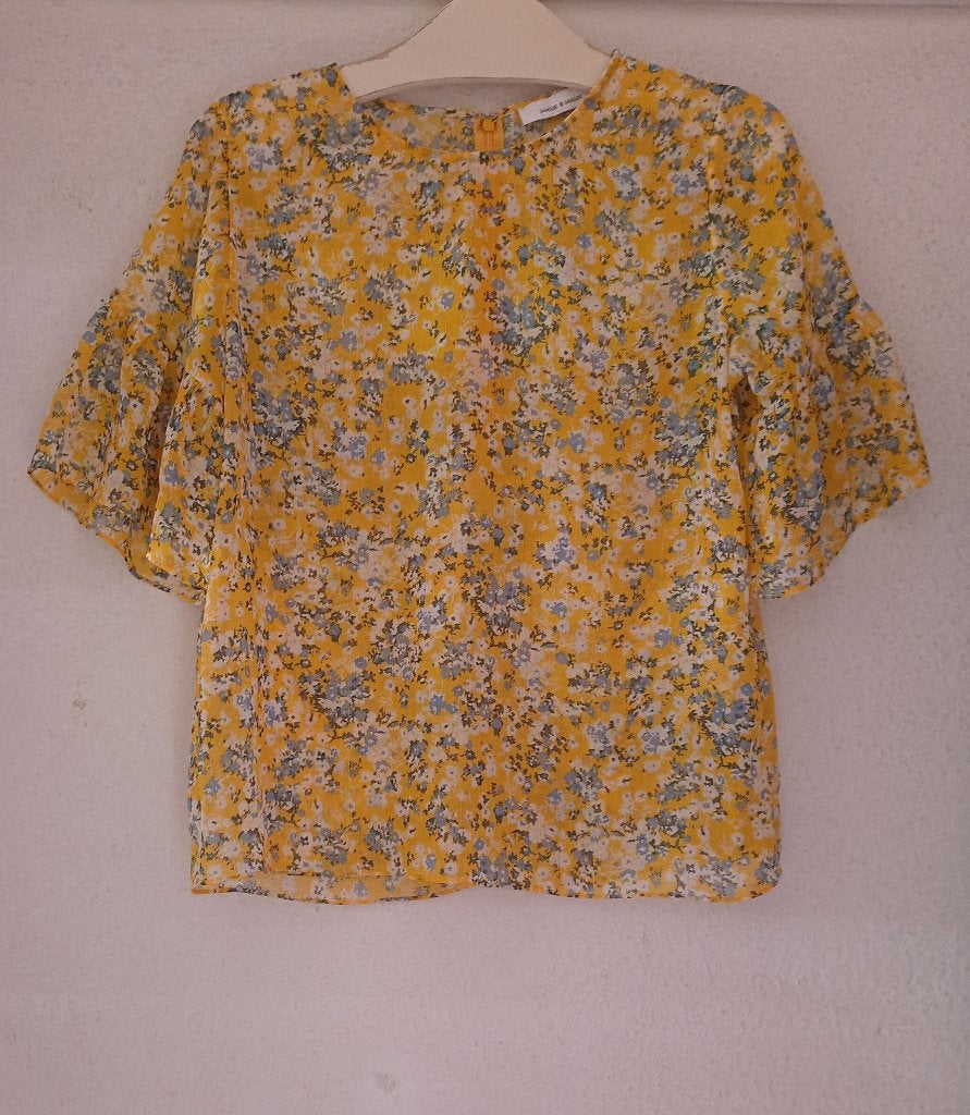 Samsoe Samsoe blouse top geel top, M, Kleding | Dames, Maat 38/40 (M), Samsøe & Samsøe, Geel, Ophalen of Verzenden