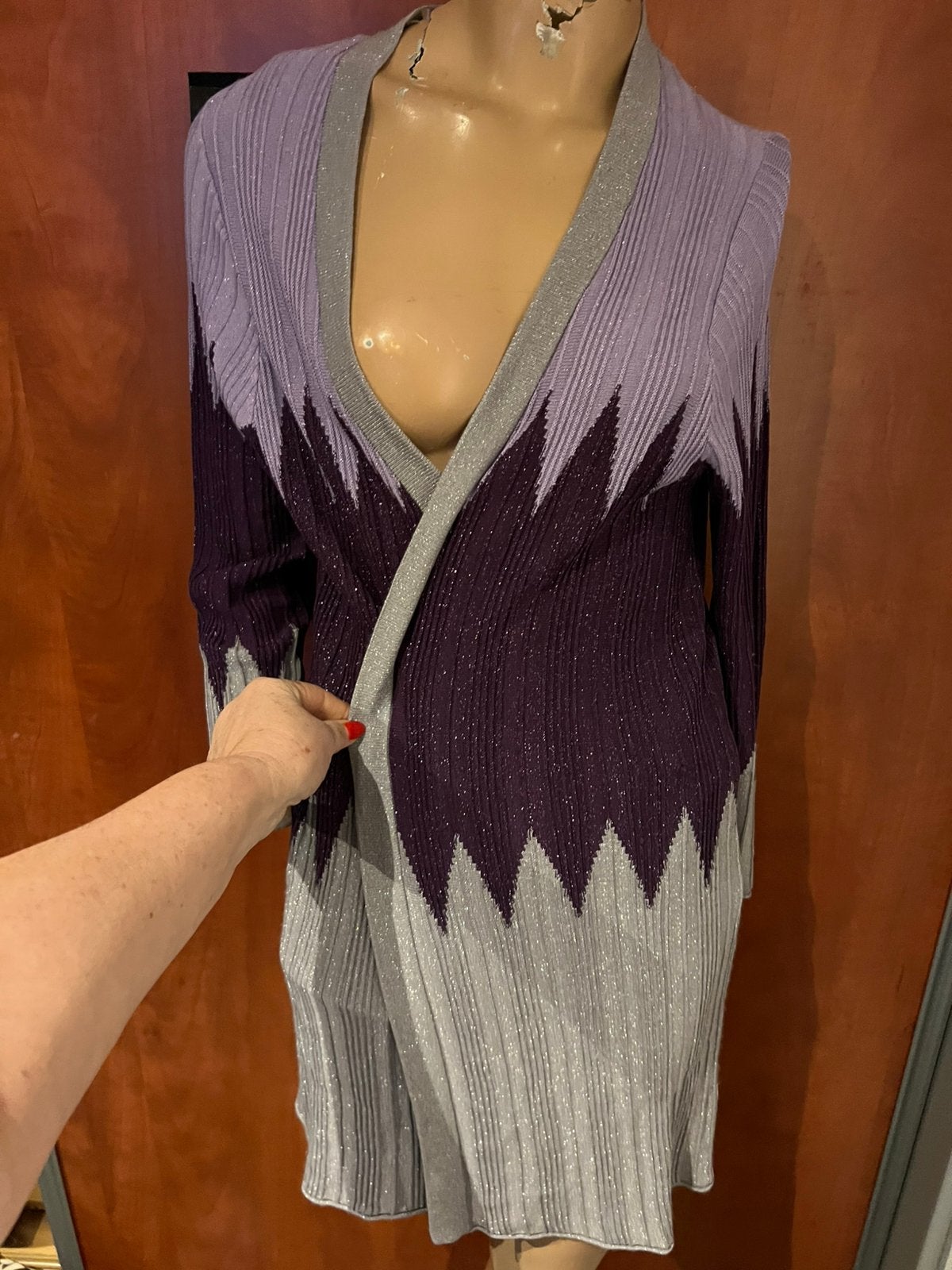 Micha vest  met glans maat L zgan, Kleding | Dames, Paars, Maat 42/44 (L), Ophalen of Verzenden, Zo goed als nieuw