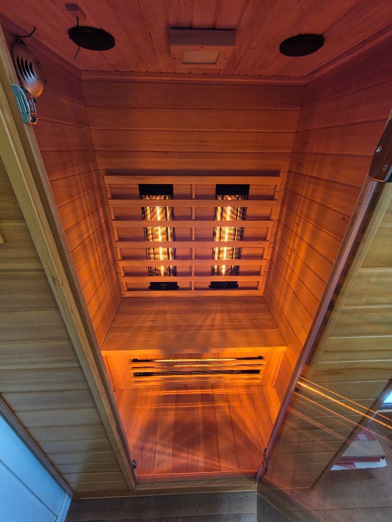 Luxe 2-persoons Infraroodsauna met Full Spectrum stralers, Sport en Fitness, Ophalen, Zo goed als nieuw, Infrarood, Complete sauna