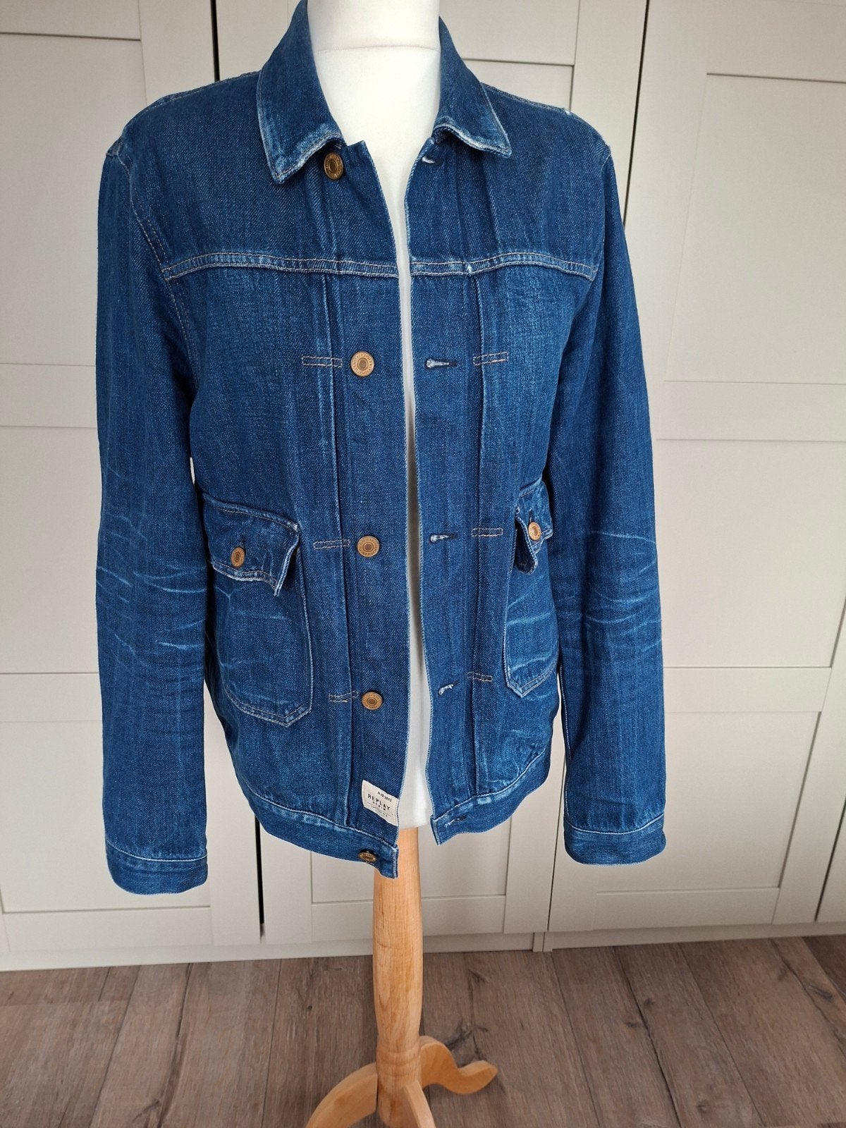 Replay Denim Heren Jas Maat M, Ophalen of Verzenden, Gedragen, Replay, Maat 48/50 (M)
