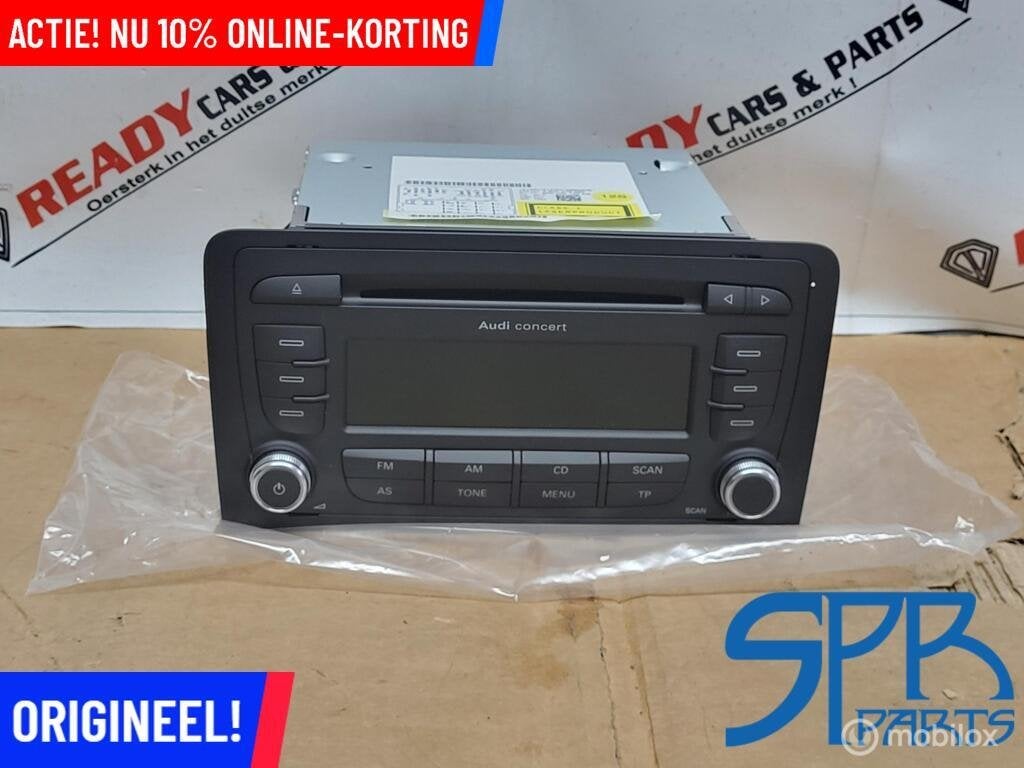 Autoradio RADIO CD AUDI A3 8P DUBBEL DIN 8P0057185B NIEUW, Audi, Nieuw, Audi, Ophalen of Verzenden