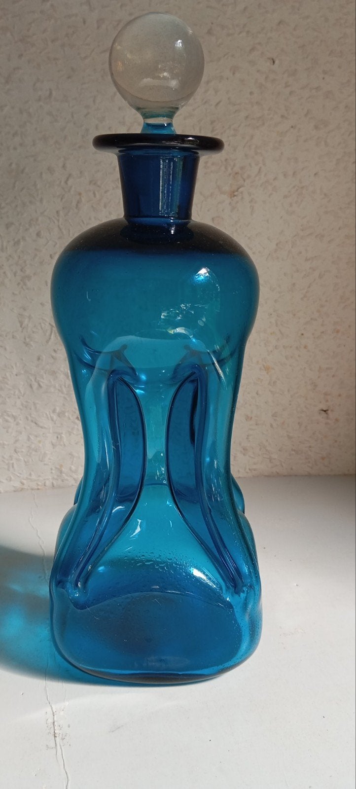 vintage kobalt/ azuurblauwe deukkaraf met stop, Ophalen of Verzenden