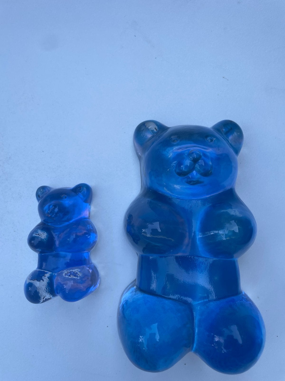 Leonardo Gummy Bear Beeldjes - Blauw Glas (Set van 2), Blauw, Ophalen of Verzenden, Zo goed als nieuw, Modern