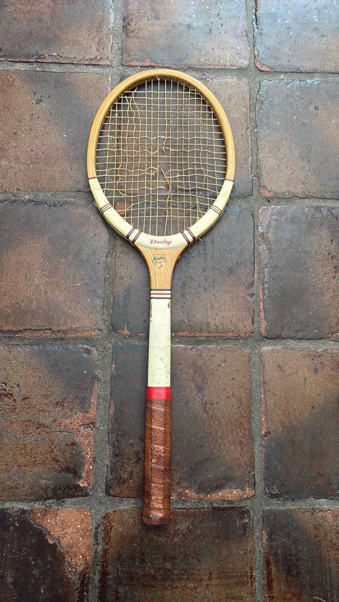 Vintage Dunlop Imperia houten tennisracket – retro, Sport en Fitness, Tennis, Ophalen, Gebruikt, Racket, Overige merken
