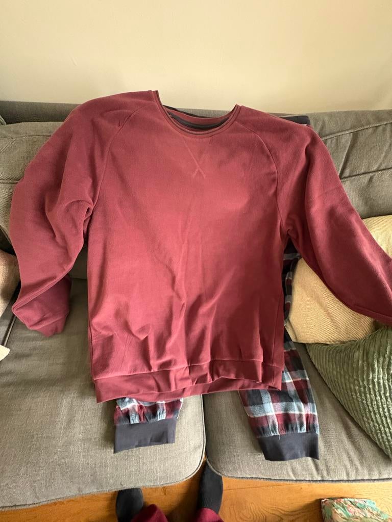 Nieuwe heren pyjama - Bordeaux rood - lekker zacht, Ophalen of Verzenden, Nieuw, Maat 46/48 (XL) of groter, Rood
