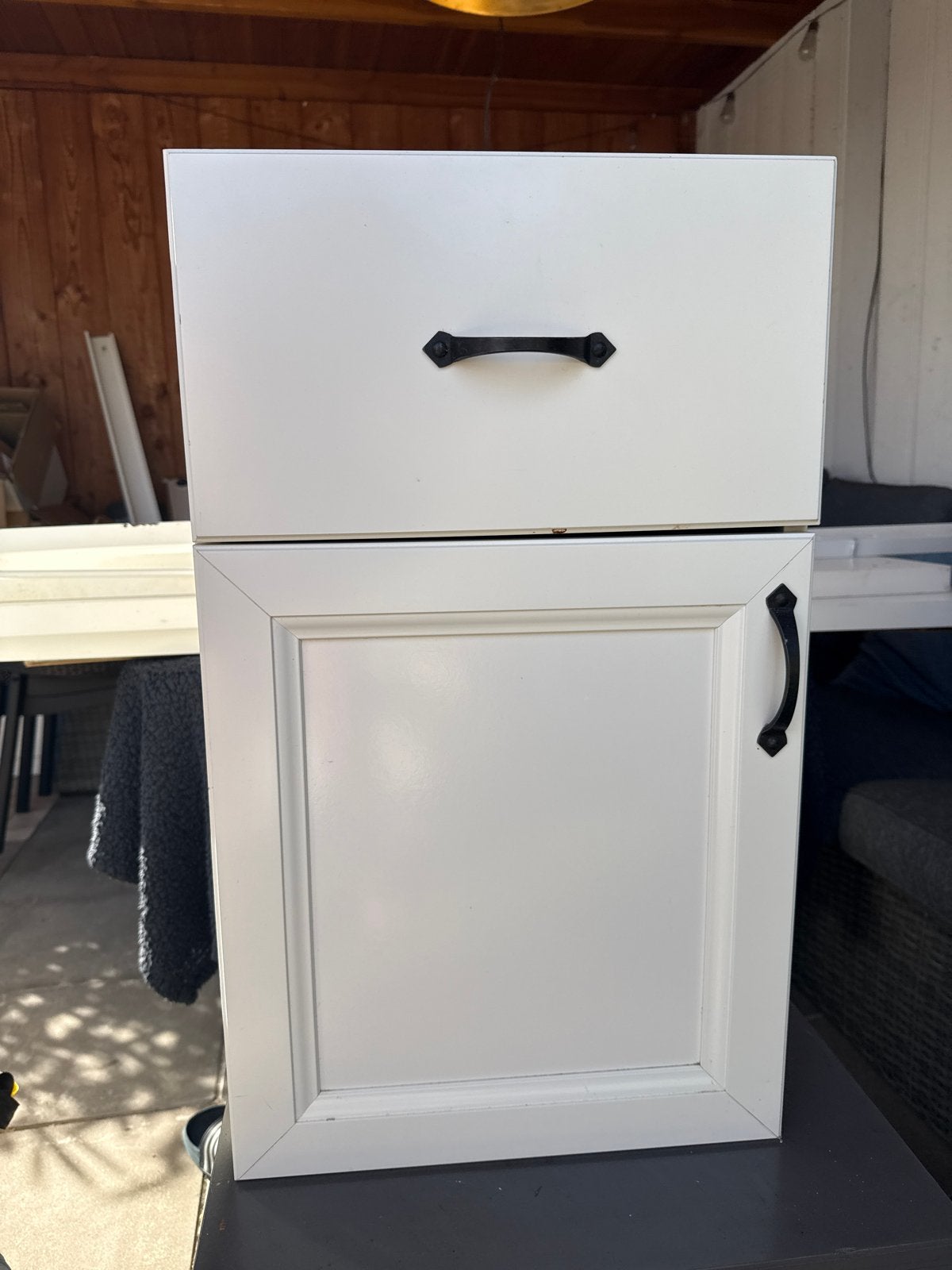 IKEA Vättern Nachtkastje - Wit met lade en deurtje, Ophalen, Gebruikt, Minder dan 45 cm, 55 tot 70 cm