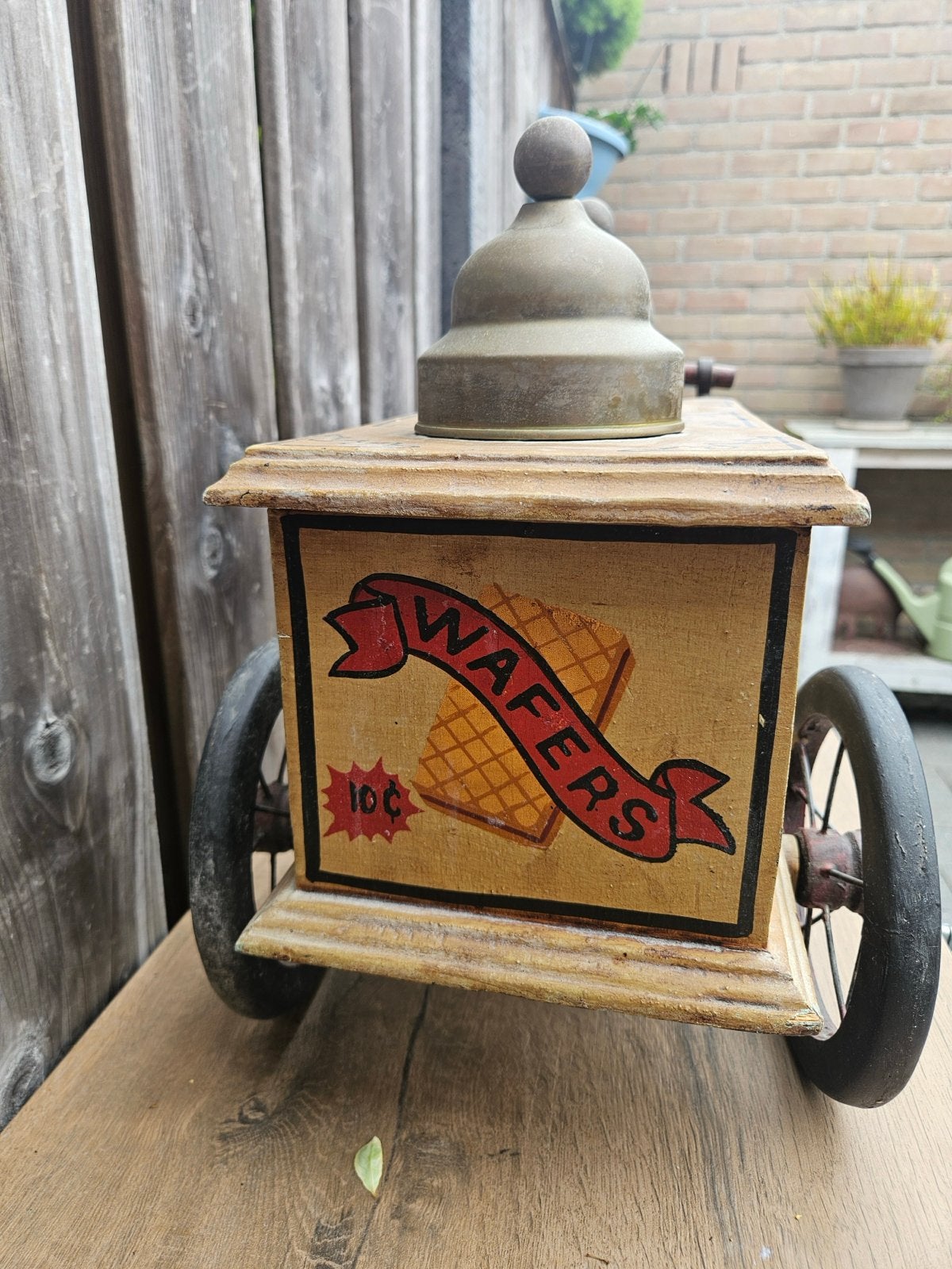 Decoratieve Oude Houten IJskar - Vintage Stijl, Ophalen of Verzenden