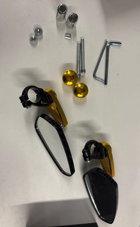 Bar End Spiegels Goud/Carbon Universeel, Ophalen of Verzenden, Fresh Parts, Info@freshparts.nl, Kruisboog 55 Veenendaal