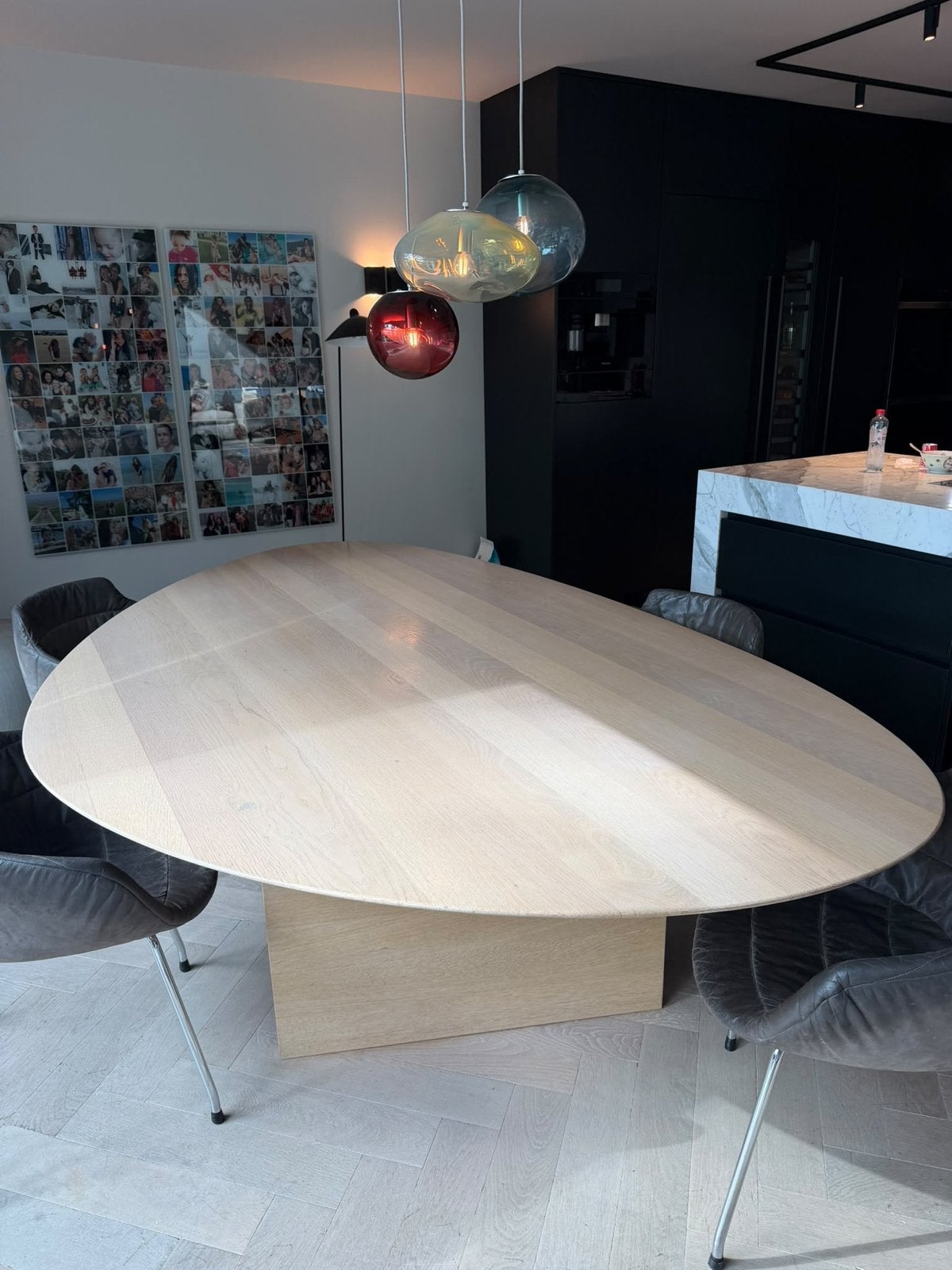Bruut houten eettafel - 256x155 cm, Ophalen, Gebruikt, 150 tot 200 cm, 200 cm of meer