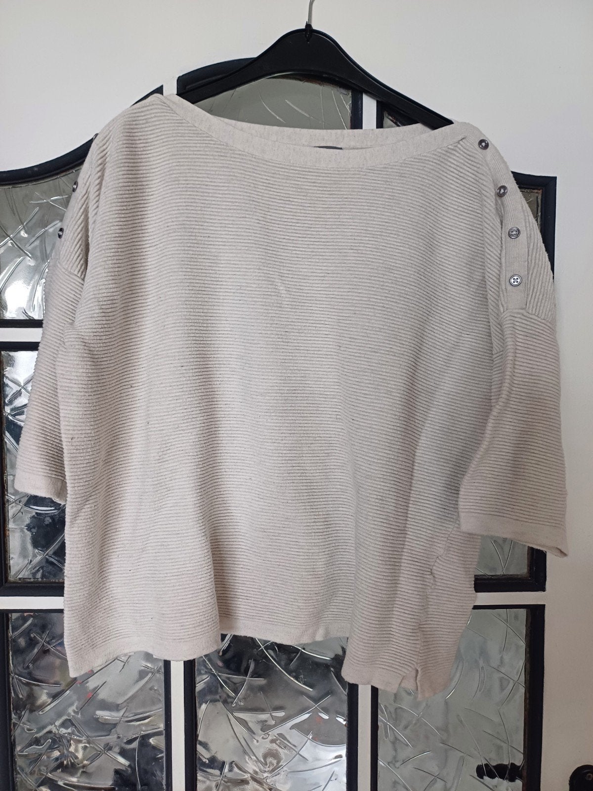 Gebroken wit trui driekwart mouw, maat XL, Overige kleuren, Maat 46/48 (XL) of groter, Ophalen of Verzenden, Zo goed als nieuw