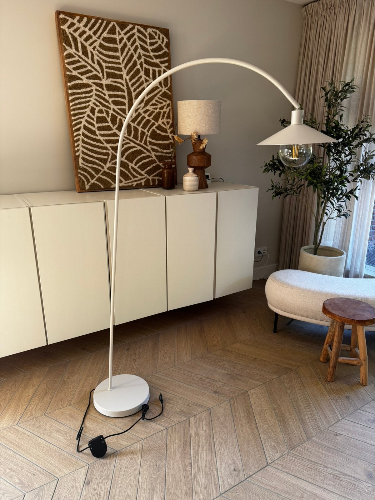 Mooie beige vloerlamp, Ophalen, Zo goed als nieuw