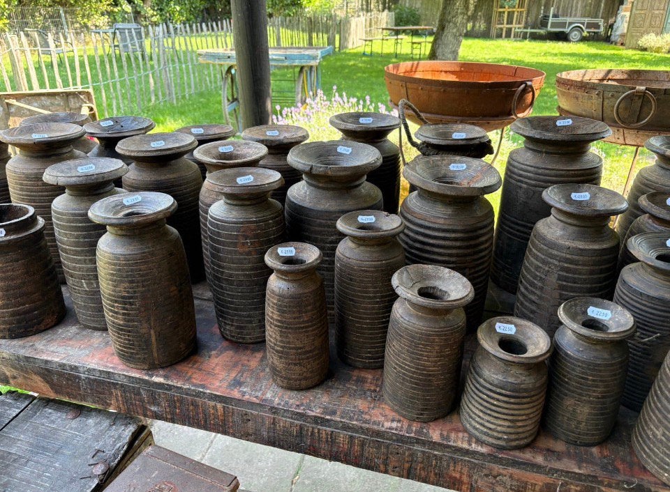 Oude Nepalese potten, Hout, Gebruikt, T, Ophalen of Verzenden