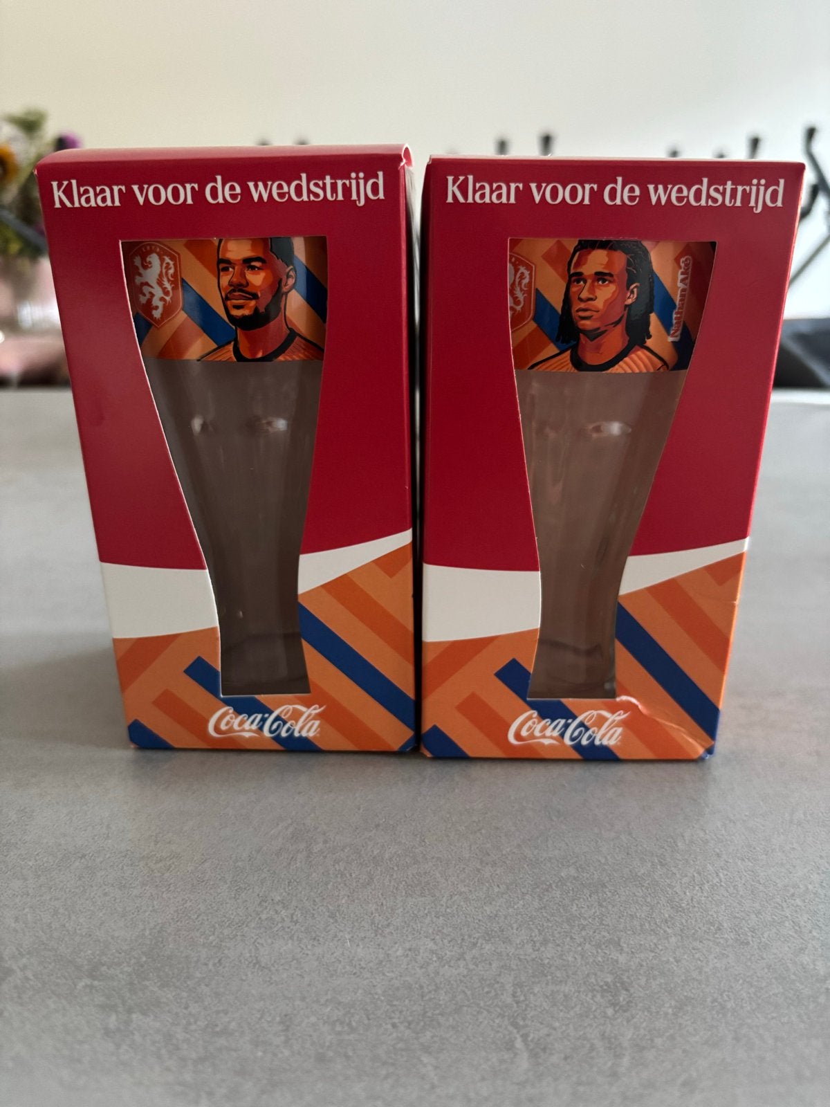 Ruilen: Coca-Cola Oranje Glazen WK Voetbal Gakpo en Ake, Verzamelen, Ophalen of Verzenden, Nieuw