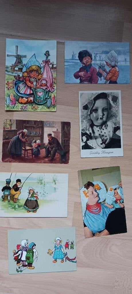 7 oude ansichtkaarten klederdracht, Ophalen of Verzenden, 1920 tot 1940, Klederdracht