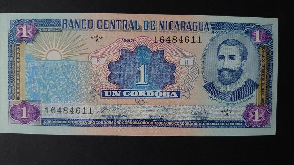** Nicaragua 1 cordoba 1990 UNC p173a **, Ophalen of Verzenden, Midden-Amerika, Los biljet