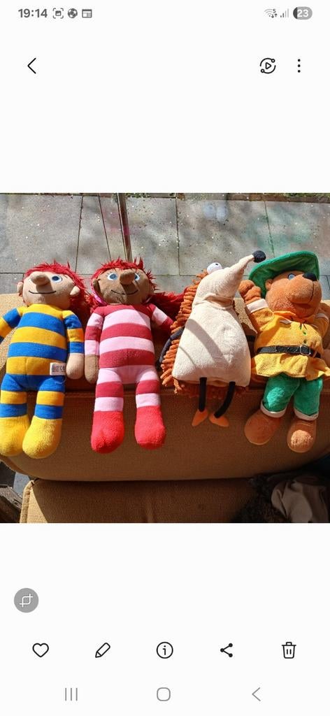 Knuffels en handpoppen van Zandkasteel en Landal, Overige karakters, Ophalen of Verzenden, Gebruikt, Wasbaar