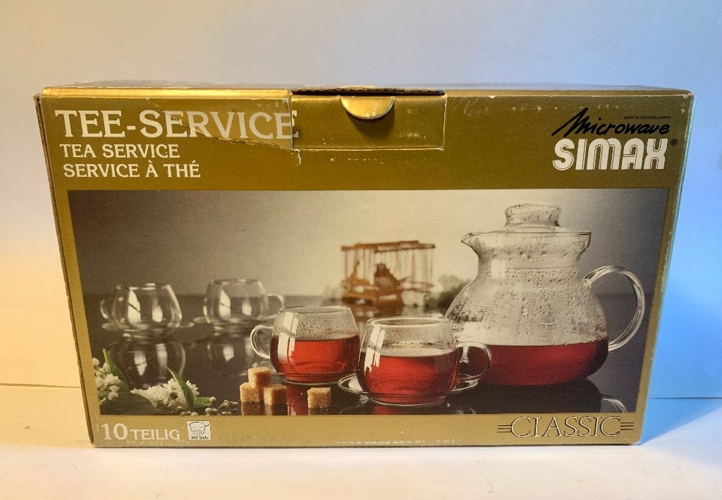 Simax Thee Service - Glazen theepot glazen microwave - NIEUW, Glas of Glazen, Overige merken, Nieuw, Ophalen of Verzenden