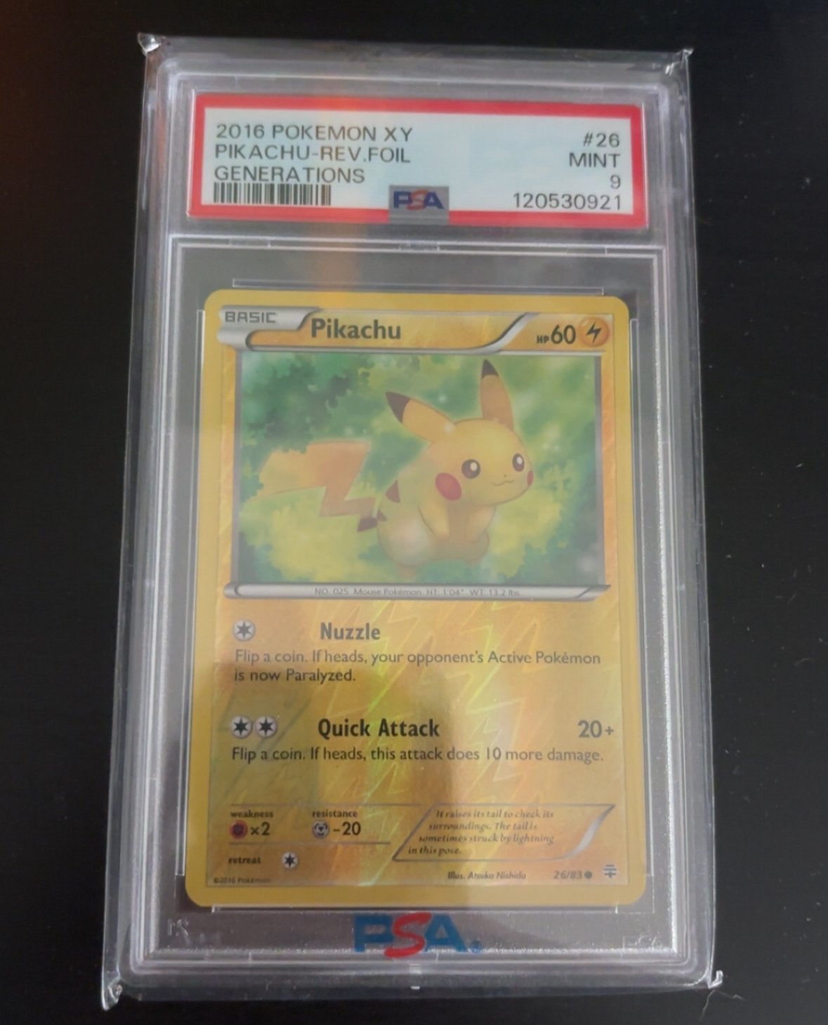 Pokemon XY Pikachu Reverse Foil Generations, Ophalen of Verzenden, Zo goed als nieuw, Losse kaart, Foil