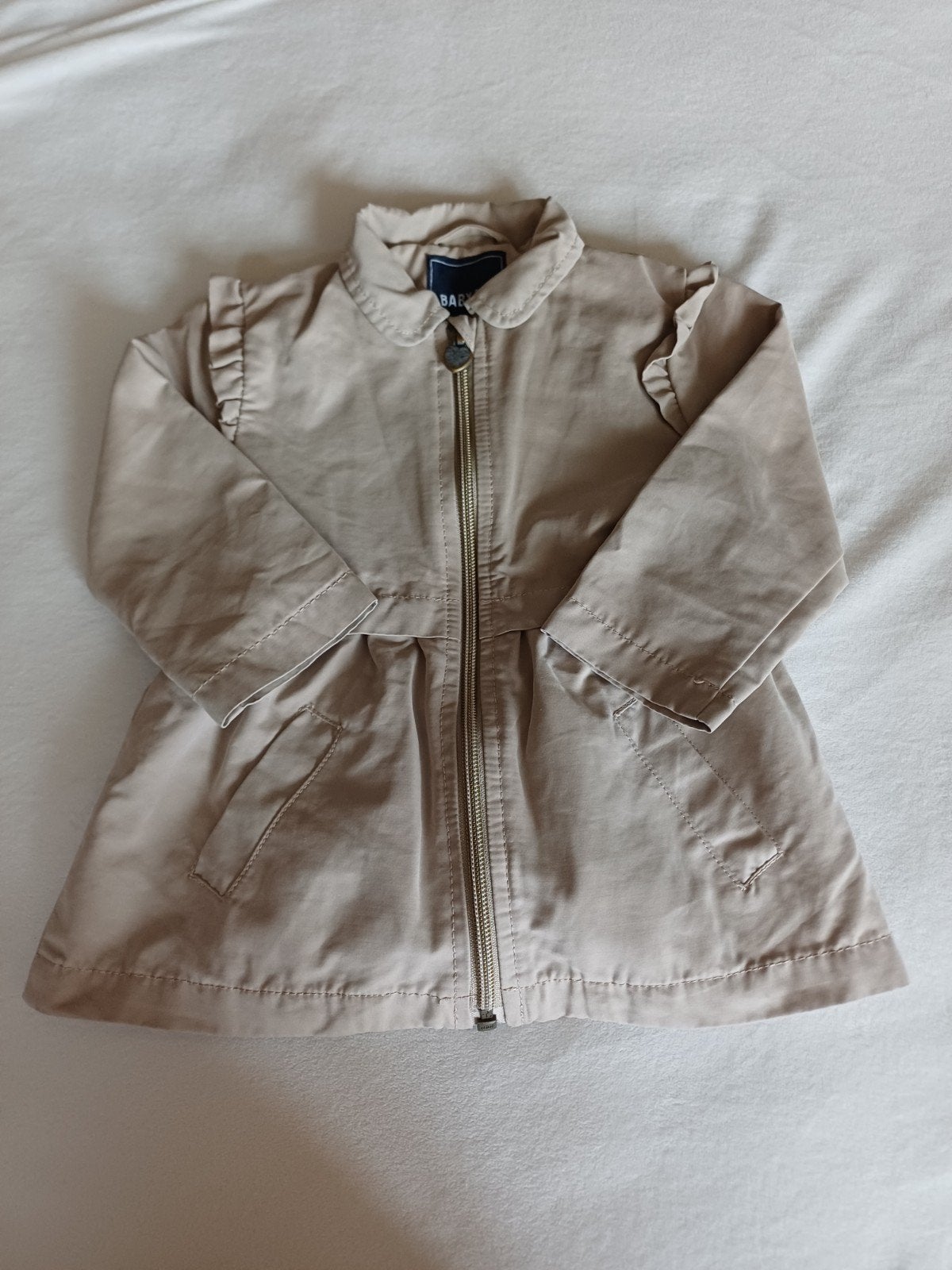 Trenchcoat jasje Baby Blue maat 74, Kinderen en Baby's, Meisje, Baby Blue, Ophalen of Verzenden, Zo goed als nieuw