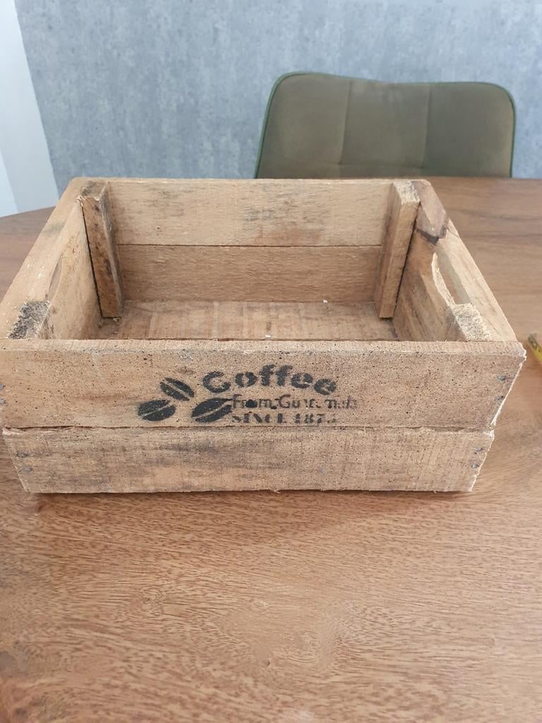 Houten koffiekistje -, Huis en Inrichting, Woonaccessoires | Kisten, Minder dan 50 cm, Gebruikt, Minder dan 50 cm, Ophalen of Verzenden