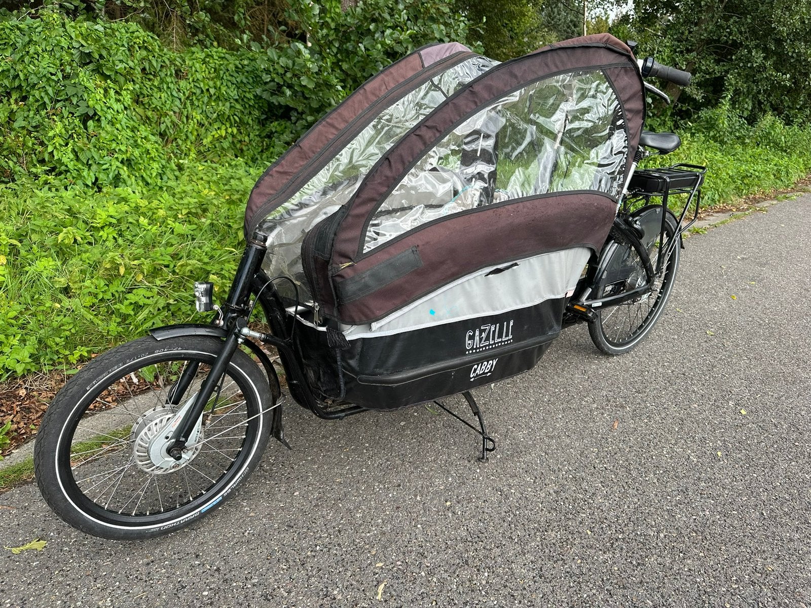 Elektrische bakfiets Gazelle in goede staat, Gebruikt, Huif, 3 kinderen, Ophalen of Verzenden