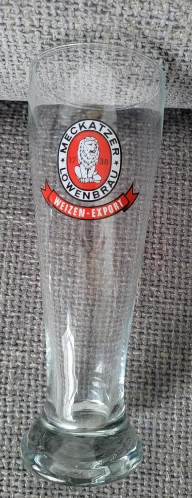 Meckatzer löwenbrau bierglas 0,5 liter beer glass weizen, Ophalen of Verzenden, Zo goed als nieuw, Glas of Glazen, Overige merken