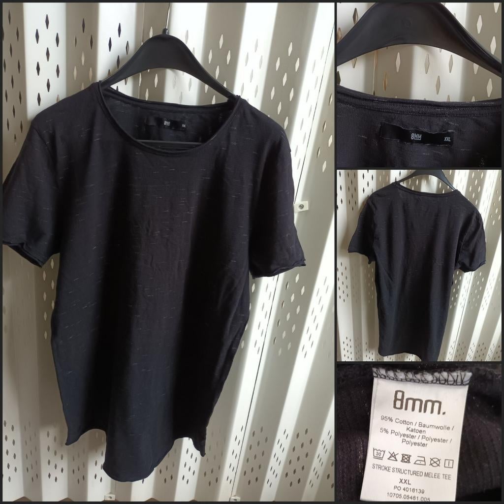 8MM zwart gemêleerd heren T-shirt XXL, 8MM, Zwart, Overige maten, Ophalen of Verzenden
