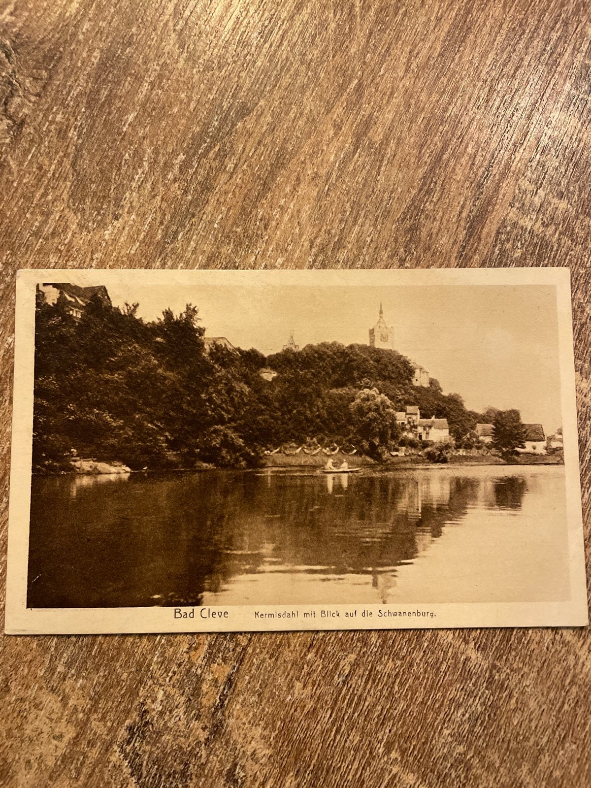 Ansichtkaart Bad Cleve Kermisdahl met blik op Schwanenburg, Ophalen of Verzenden, 1920 tot 1940, Ongelopen, Duitsland