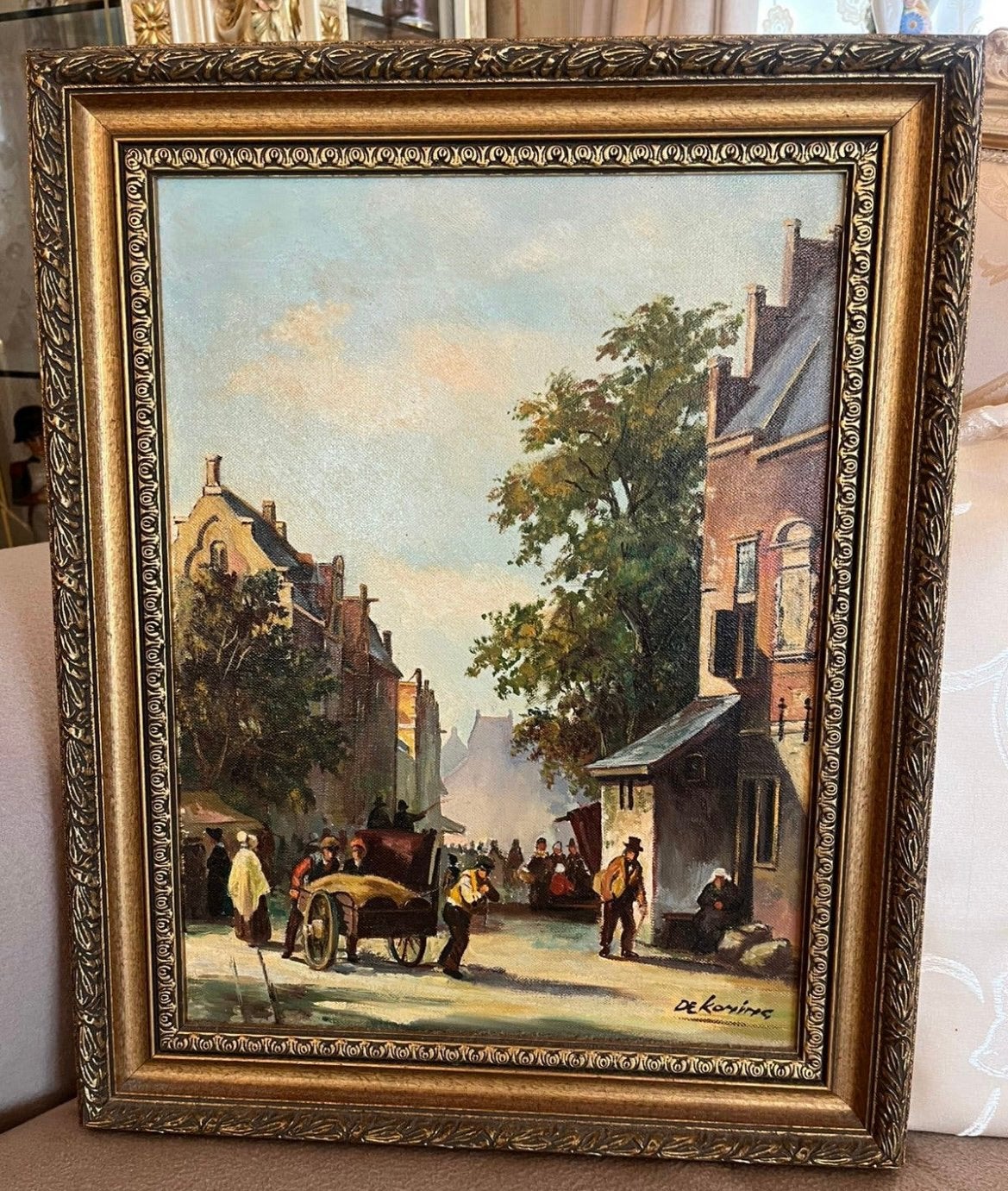 Olieverf stadsgezicht schilderij, Ophalen
