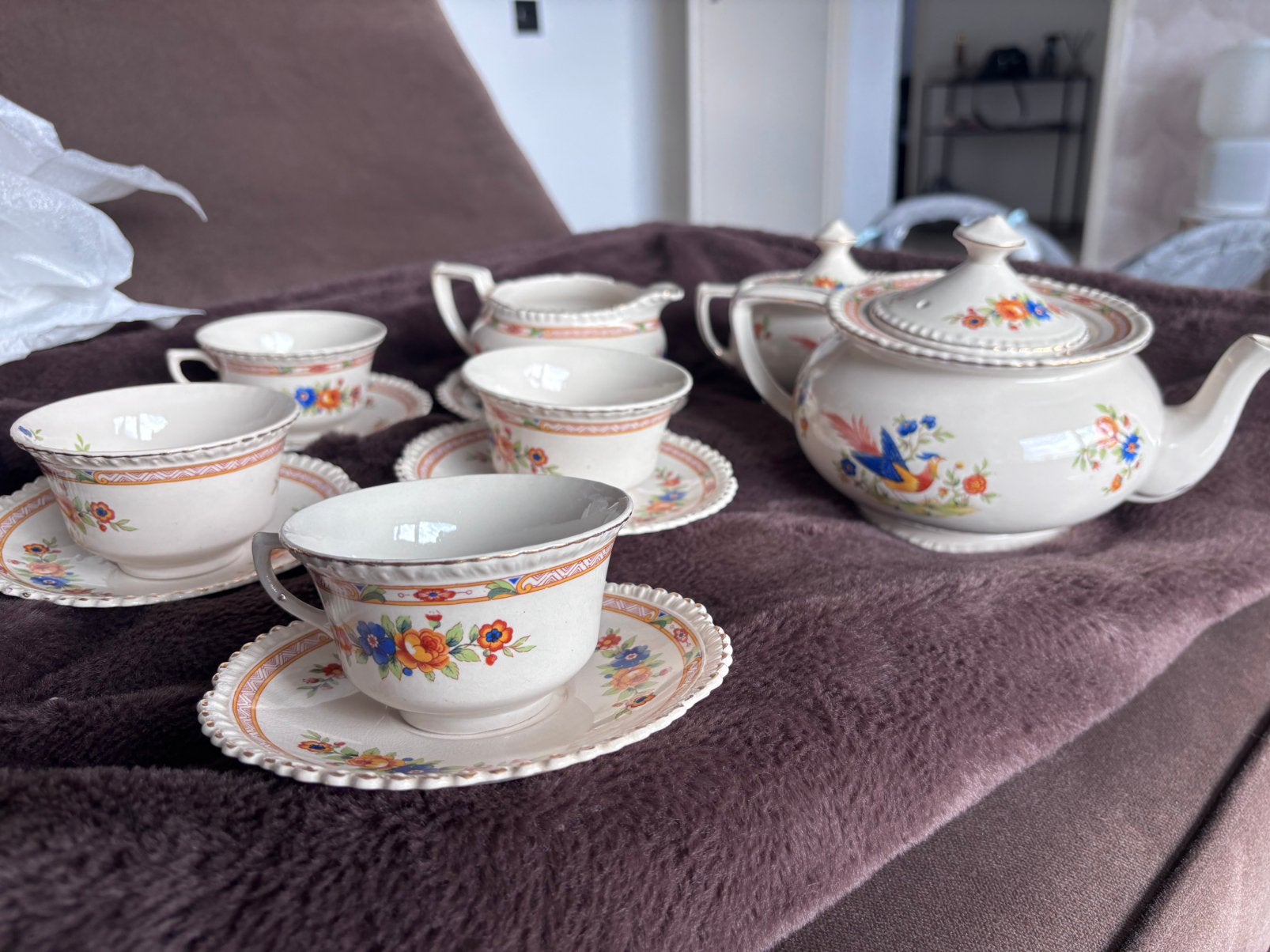 Vintage Engels theeservies – Pearl Pottery Hanley, Ophalen