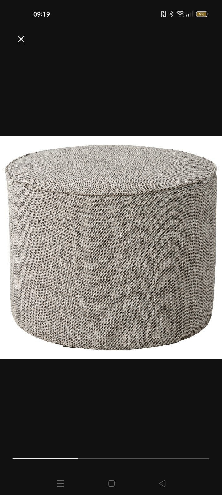 IKEA GRUNDSJÖ Poef, Viarp beige/bruin, Huis en Inrichting, Ophalen, Modern, Scandinavisch, Zo goed als nieuw, Stof