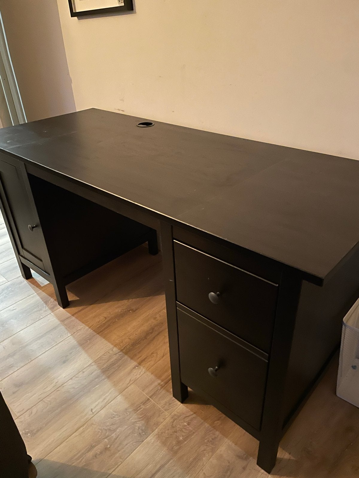 IKEA HEMNES Bureau Zwart Bruin In goede staat, Ophalen, Zwart, Zo goed als nieuw, IKEA