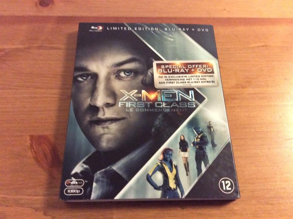 blu-ray Marvel X men first class plus film op dvd combo, Ophalen of Verzenden, Gebruikt, Actie