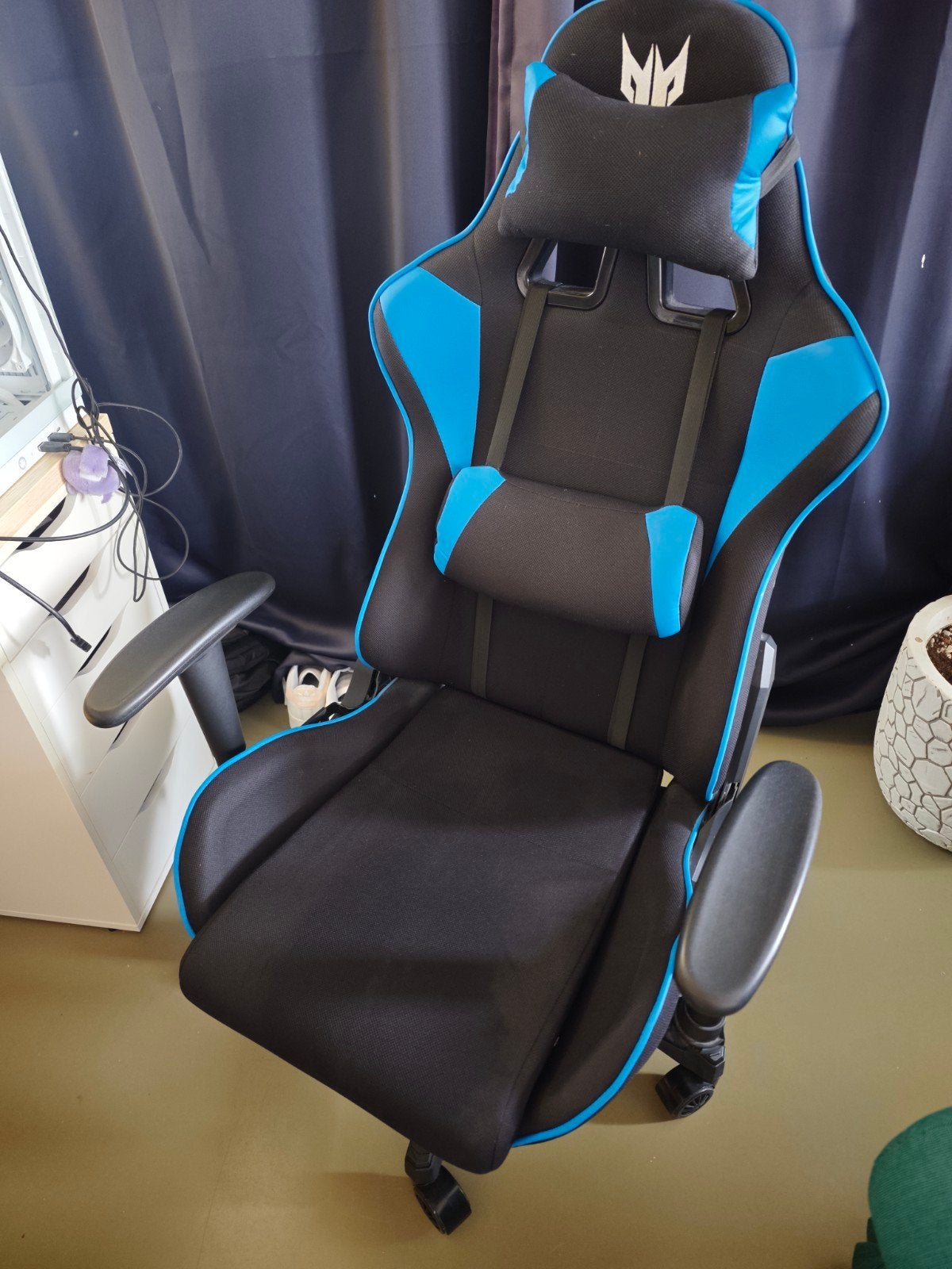 Sportieve Acer Predator Gamestoel (Zwart/Blauw), Ophalen, Gebruikt, Zwart, Gaming bureaustoel