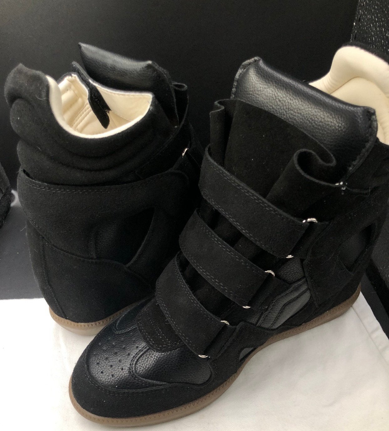 Nieuw| Zwarte wedge sneakers verborgen sleehak | Bekett |m39, Zwart, Nieuw, Ophalen of Verzenden, Sneakers of Gympen