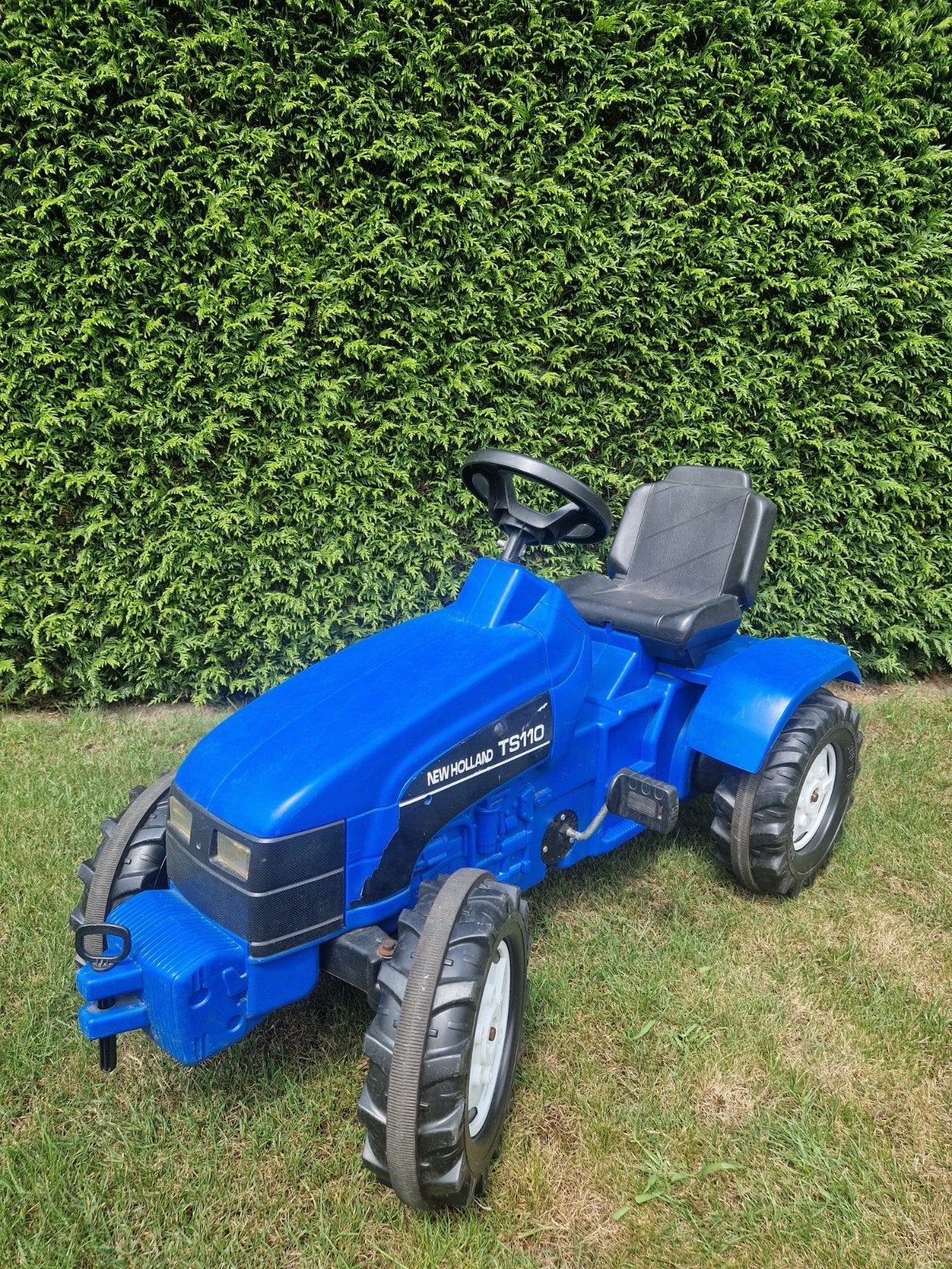 Traptractor blauw New Holland TS110, Kinderen en Baby's, Speelgoed | Buiten | Voertuigen en Loopfietsen, Ophalen, Gebruikt