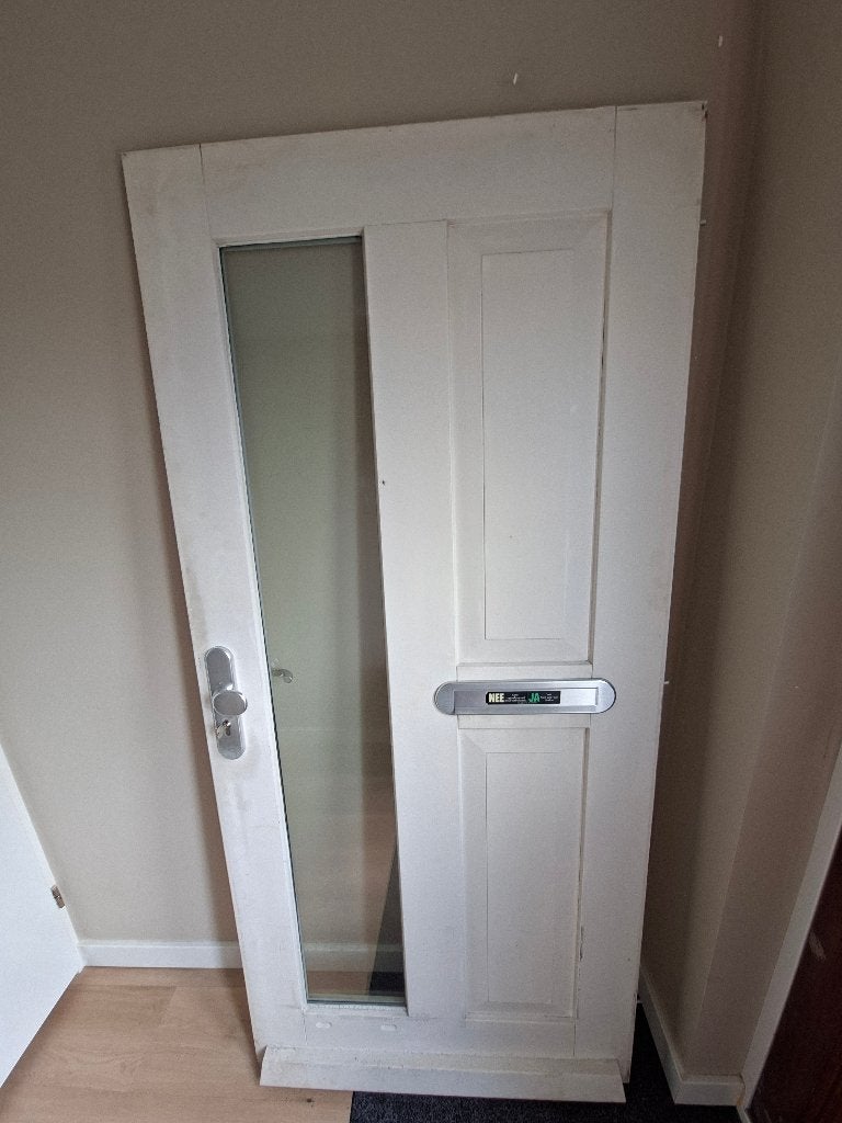 Voordeur 200,5x92,5, Gebruikt, Buitendeur, 200 tot 215 cm, Glas