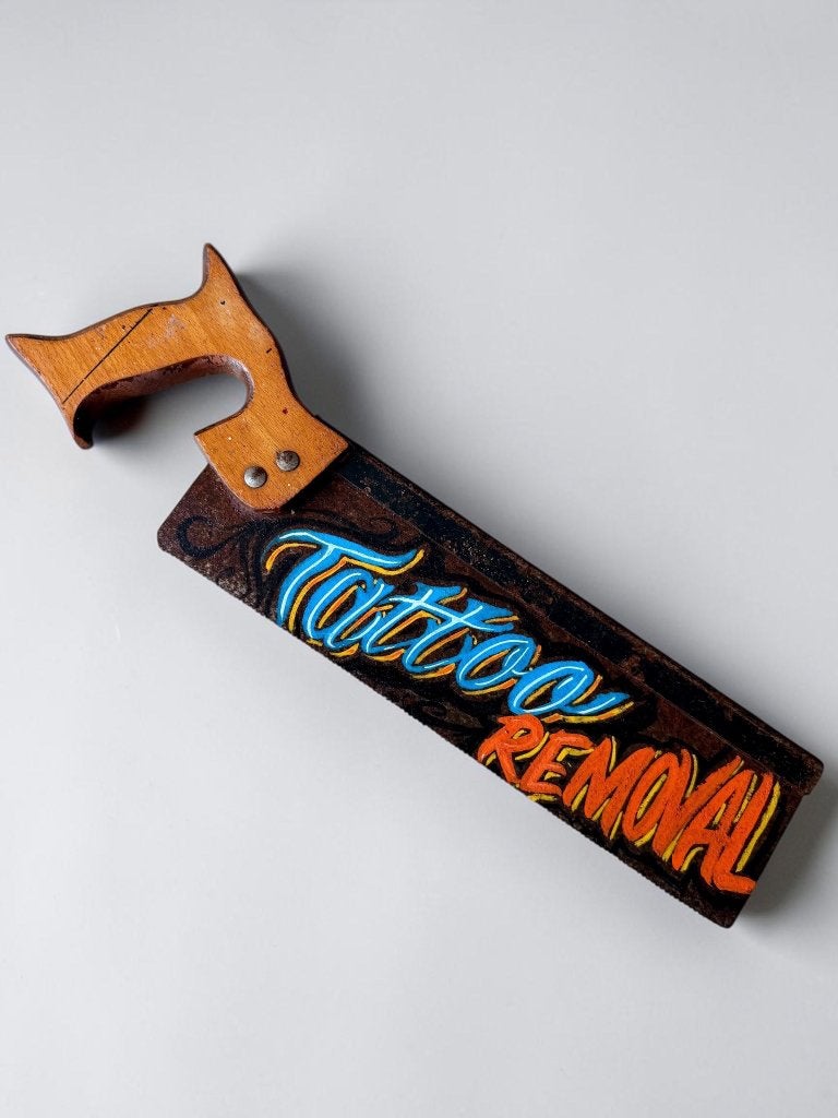 Vintage handzaag “Tattoo Removal” – Graffiti Art – Mancave, Ophalen of Verzenden, Zo goed als nieuw, Overige typen