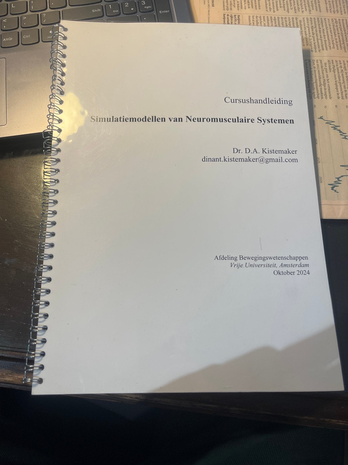 Cursushandleiding Simulatiemodellen Neuromusculaire Systemen, Boeken, Ophalen of Verzenden, Beta, Zo goed als nieuw, WO