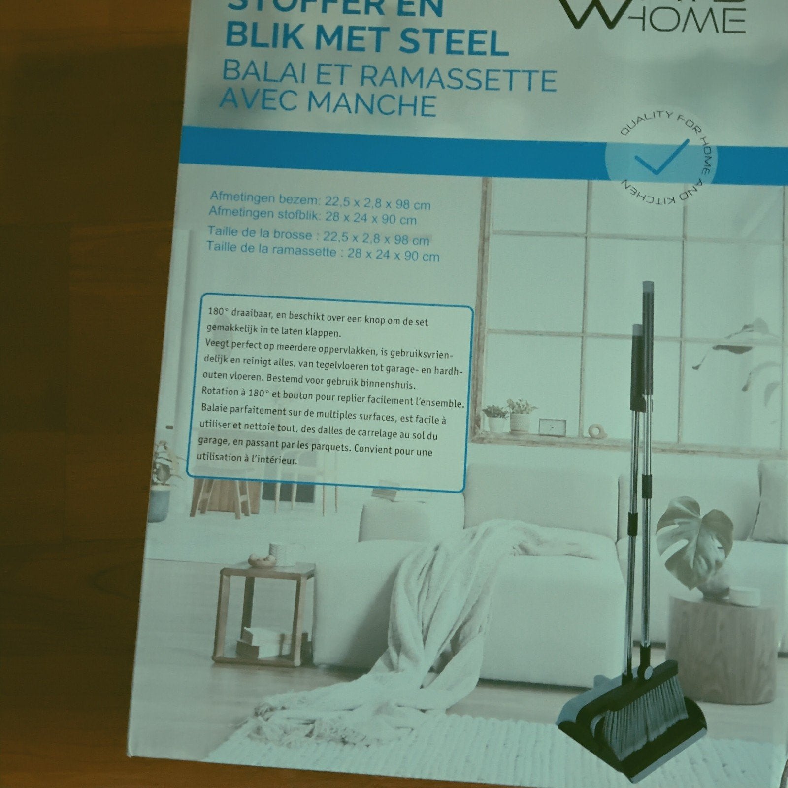 veger  en stofblik set met steel, Ophalen of Verzenden, Bezem of Borstel