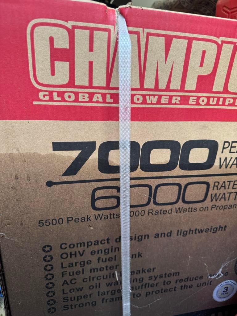 Champion CPG7500E2-DF Dual Fuel Generator 7000W/6000W, Ophalen, Elektrisch startend, Benzine, Nieuw